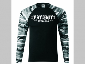 Patriot Slovakia pánske tričko (nie mikina!!) s dlhými rukávmi vo farbe " metro " čiernobiely maskáč gramáž 160 g/m2 materiál 100%bavlna